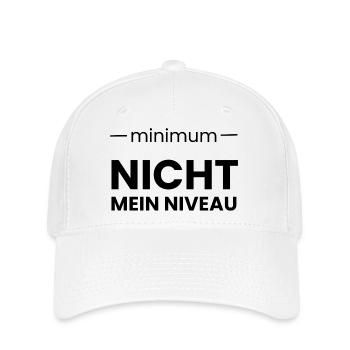 Minimum ist nicht mein NIVEAU - Flexfit Cap - Weiß - Vorne