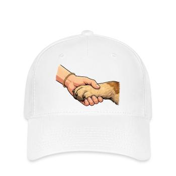 Poignée de main amie des pattes - Casquette Flexfit - blanc - Devant