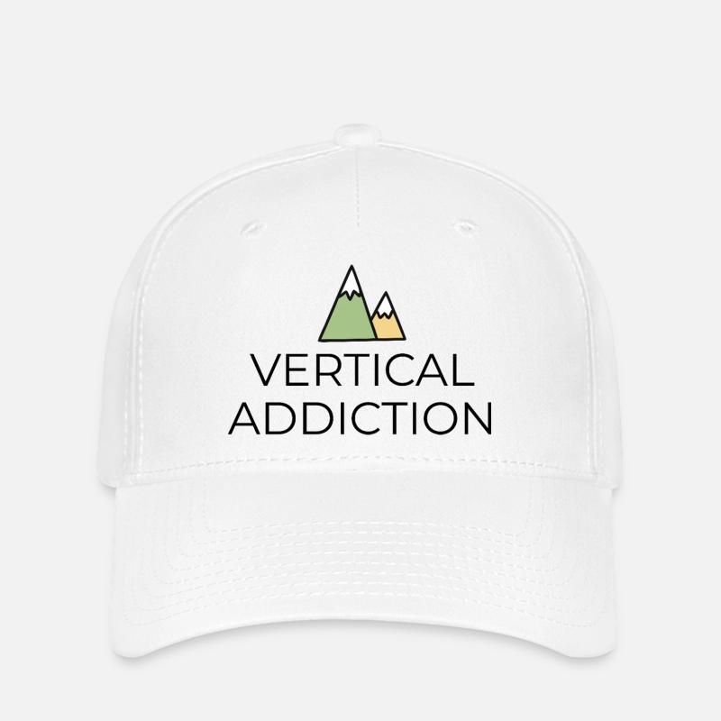 Vertical Addiction - Design mit Bergspitzen - Flexfit Cap - Weiß