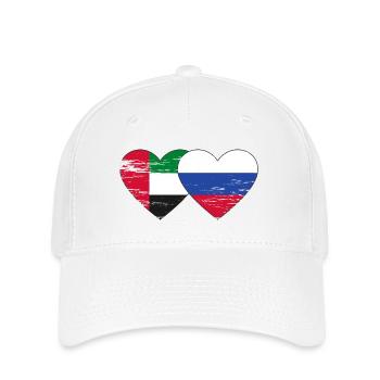 United Arab Emirates Russia Heart - Flexfit Cap - white - Front