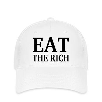 EAT THE RICH - Flexfit Cap - white - Front