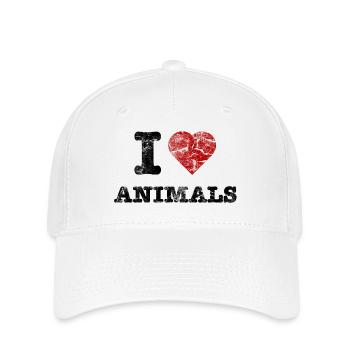 i_love_animals_vintage - Flexfit Cap - Weiß - Vorne