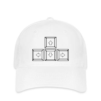 Up Down Left Right Keyboard Buttons (Keys) - Flexfit Cap - white - Front