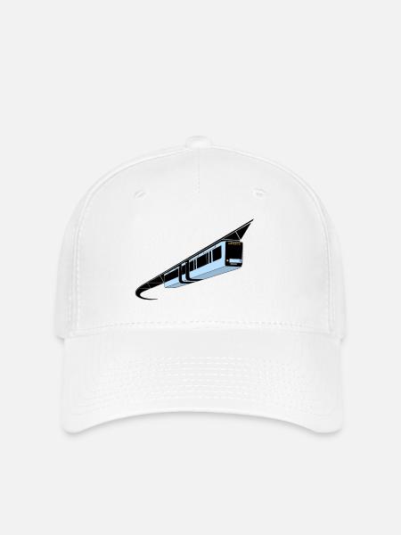 Wuppertal Schwebebahn bunt - Flexfit Cap - Weiß