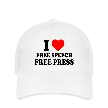 i love free speech free press - Casquette Flexfit - blanc - Devant