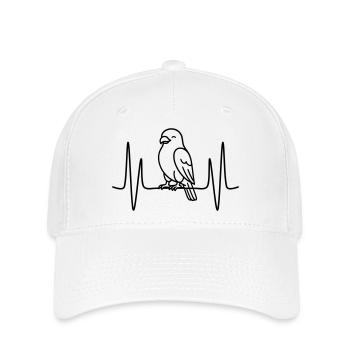 Falke Herzschlag Linienmotiv - Flexfit Cap - Weiß - Vorne