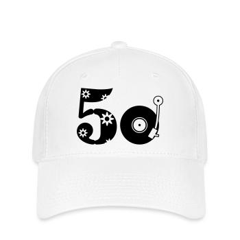 50er Fünfzig Fifties - Flexfit Cap - Weiß - Vorne