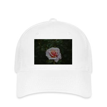 Rosenmosaik im Dunkelgrün - Flexfit Cap - Weiß - Vorne