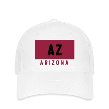 Arizona AZ Logo in Burgund & Schwarz - Flexfit Cap - Weiß - Vorne