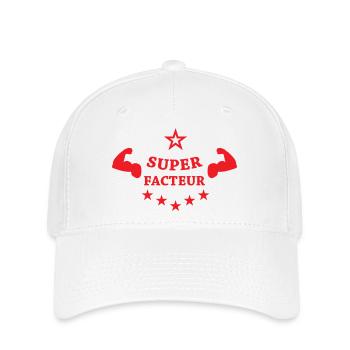 Super facteur bras musclés force humour - Casquette Flexfit - blanc - Devant