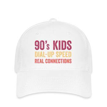 90s Kids – Einwahlgeschwindigkeit. Echte Verbindungen - Flexfit Cap - Weiß - Vorne