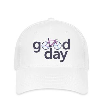 Good Day Bicycle Typography Logo - Flexfit Cap - white - Front
