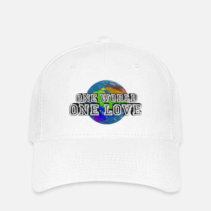 One World - One Love - Flexfit Cap - Weiß