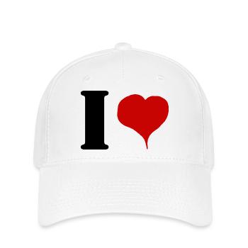 i love - Casquette Flexfit - blanc - Devant