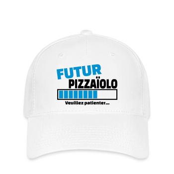 futur pizzaïolo - Casquette Flexfit - blanc - Devant