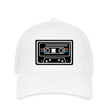 KASSETTE,MUSIK,DJ,PARTY,OLDSCHOOL,RETRO,0815 - Flexfit Cap - Weiß - Vorne