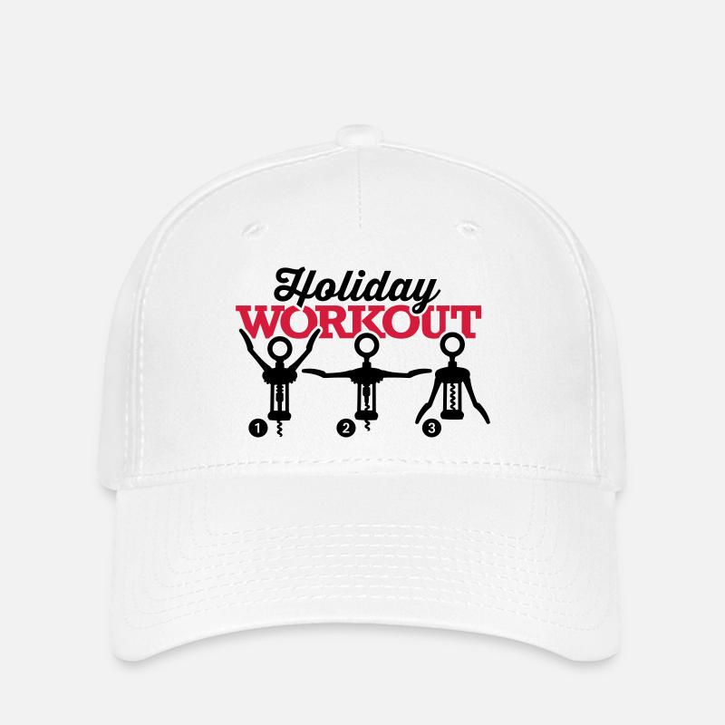Holiday workout corkscrew - Flexfit Cap - hvid