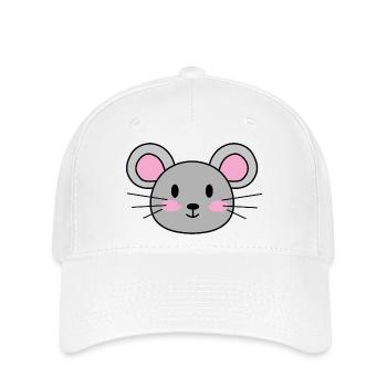 Maus - Flexfit Cap - Weiß - Vorne