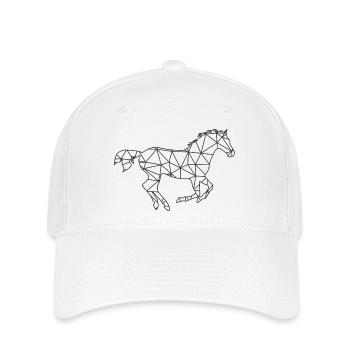 Geometrisches Galopp-Polygonpferd - Flexfit Cap - Weiß - Vorne
