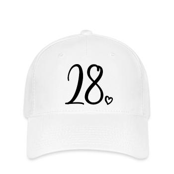Süße Nummer 28, 28 Jahre alt, Geschenk zum 28. Geburtstag - Flexfit Cap - Weiß - Vorne