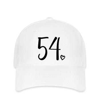Cute Number 54, 54 Years Old, 54th Birthday Gift - Flexfit Cap - white - Front