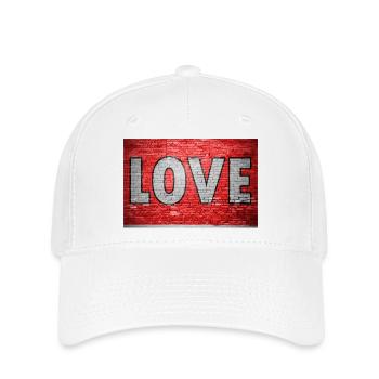 Love Brick Wall Graffiti - Flexfit Cap - white - Front
