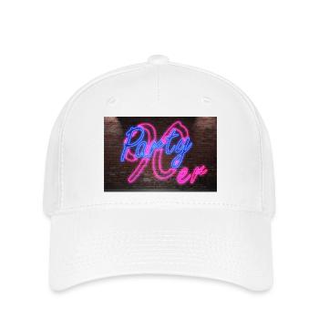Neon Leuchtreklamen 90er Party - Flexfit Cap - Weiß - Vorne