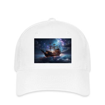 Traumhaftes Wolkenschiff - Flexfit Cap - Weiß - Vorne