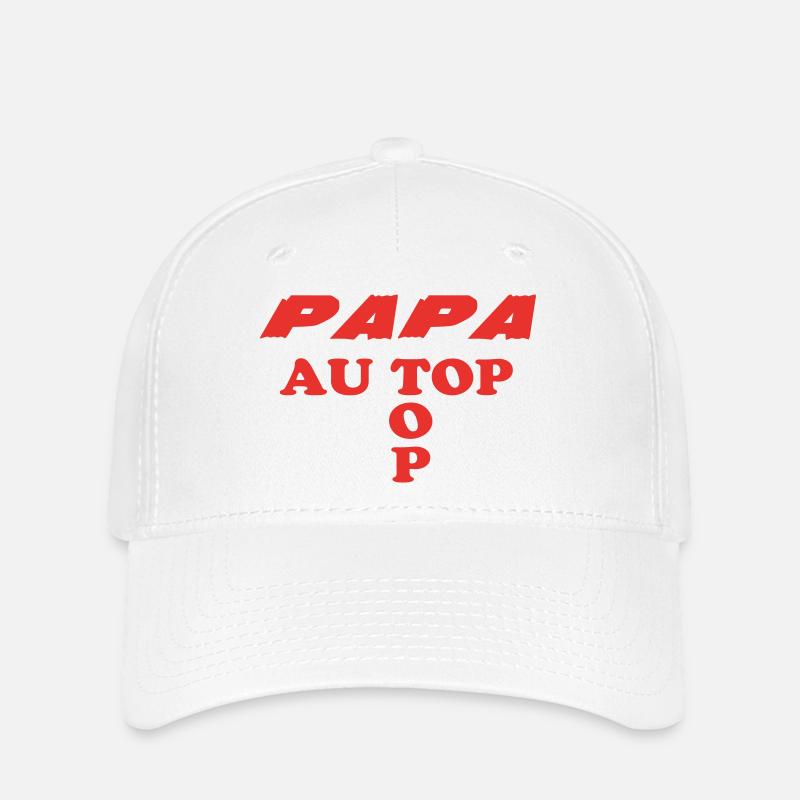Papa an der Spitze - Flexfit Cap - Weiß