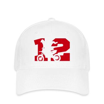 Moto 12 biker - Flexfit Cap - white - Front