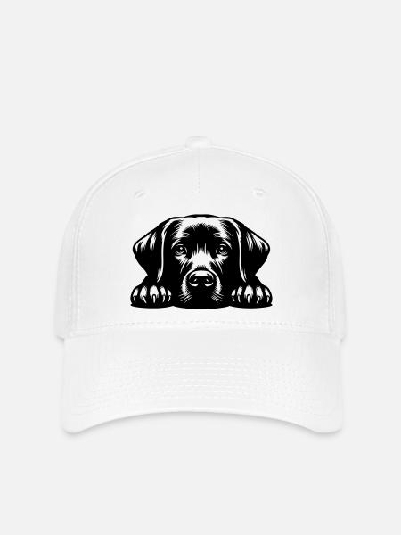 Labrador Kopf mit Pfoten - Flexfit Cap - Weiß
