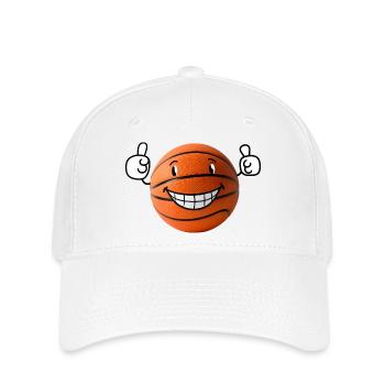 Basket-ball heureux montrant le pouce levé - Casquette Flexfit - blanc - Devant