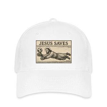 Jesus Saves – Divine LOLs - Flexfit Cap - white - Front