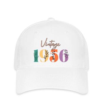 Jahrgang 1956 Blumen - Flexfit Cap - Weiß - Vorne