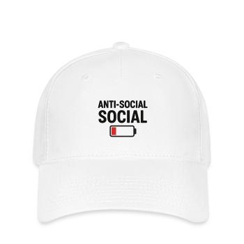 Anti social  - Flexfit Cap - white - Front