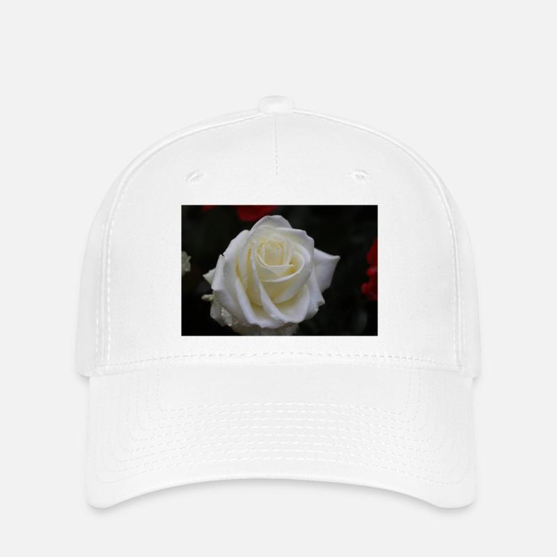 white rose - Flexfit Cap - white
