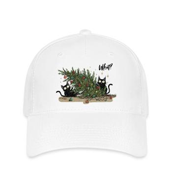 Chaotische Weihnachtskatzen – Lustiges XMAS Katzen - Flexfit Cap - Weiß - Vorne