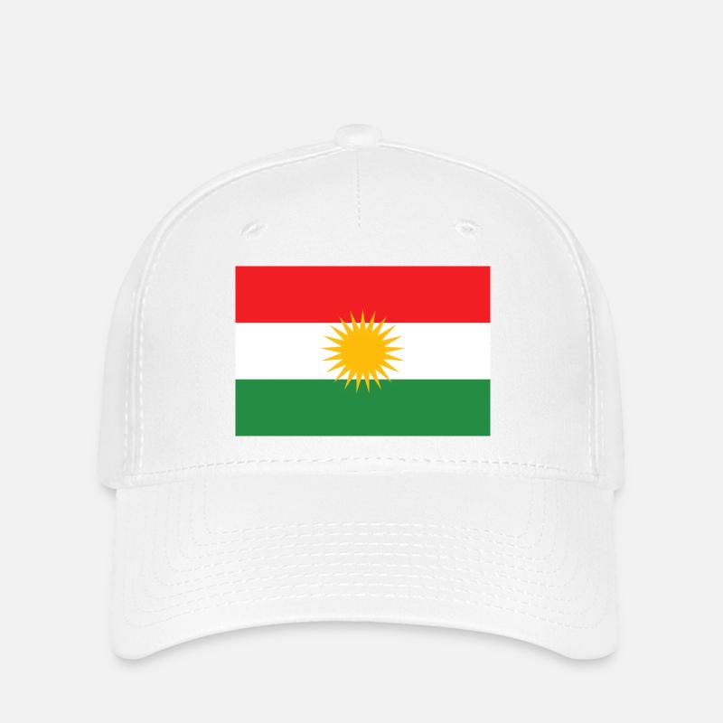 Drapeau du Kurdistan Étoile du Soleil - Casquette Flexfit - blanc