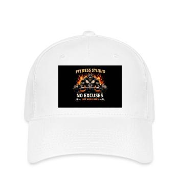 No Excuses Gorilla Lift - Flexfit Cap - Weiß - Vorne
