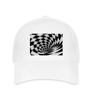 Hypnotische Schwarz-Weiß-Spirale - Flexfit Cap - Weiß - Vorne