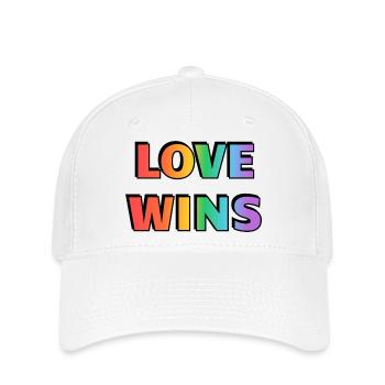 Love Wins Rainbow Gradient LGBT Pride - Flexfit Cap - white - Front