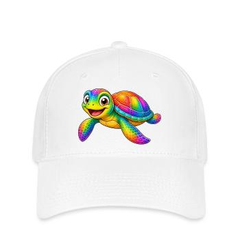 Colorful turtle cartoon funny animal - Flexfit Cap - white - Front