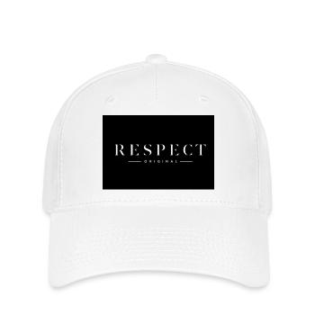 RESPECT Original Premium Typography Design - Flexfit Cap - Weiß - Vorne