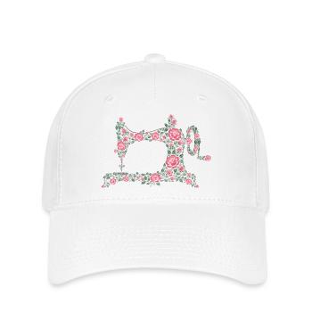 machine à coudre - Casquette Flexfit - blanc - Devant