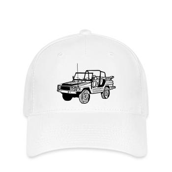 Offroad ,Geländewagen , 4x4 Fun , Kult , Auto (25) - Flexfit Cap - Weiß - Vorne