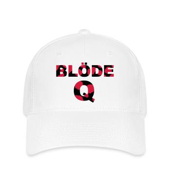 blöde Q, blöde Kuh - Flexfit Cap - Weiß - Vorne