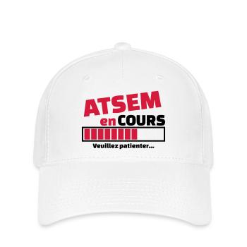 atsem en cours - Casquette Flexfit - blanc - Devant