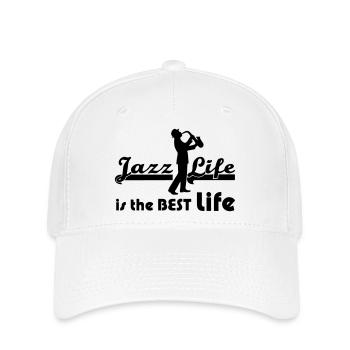 Jazz Life Musik Musiker Band Sprüche Geschenk - Flexfit Cap - Weiß - Vorne
