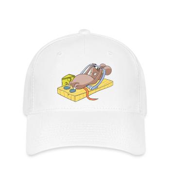 Fitness mouse in mousetrap with cheese workout sport - Flexfit Cap - white - Front