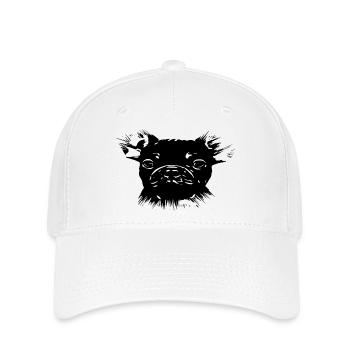 Chien - Casquette Flexfit - blanc - Devant